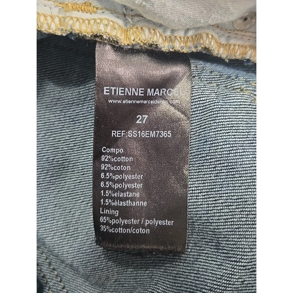 Etienne Marcel Destroyed Denim Button Fly Women's Jeans‎ Size 27